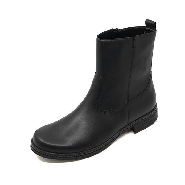 GRETA Black Soft Walking Leather Boots