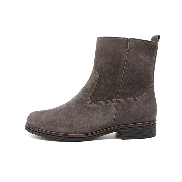 GRETA Taupe Grey Soft Walking Leather Boots