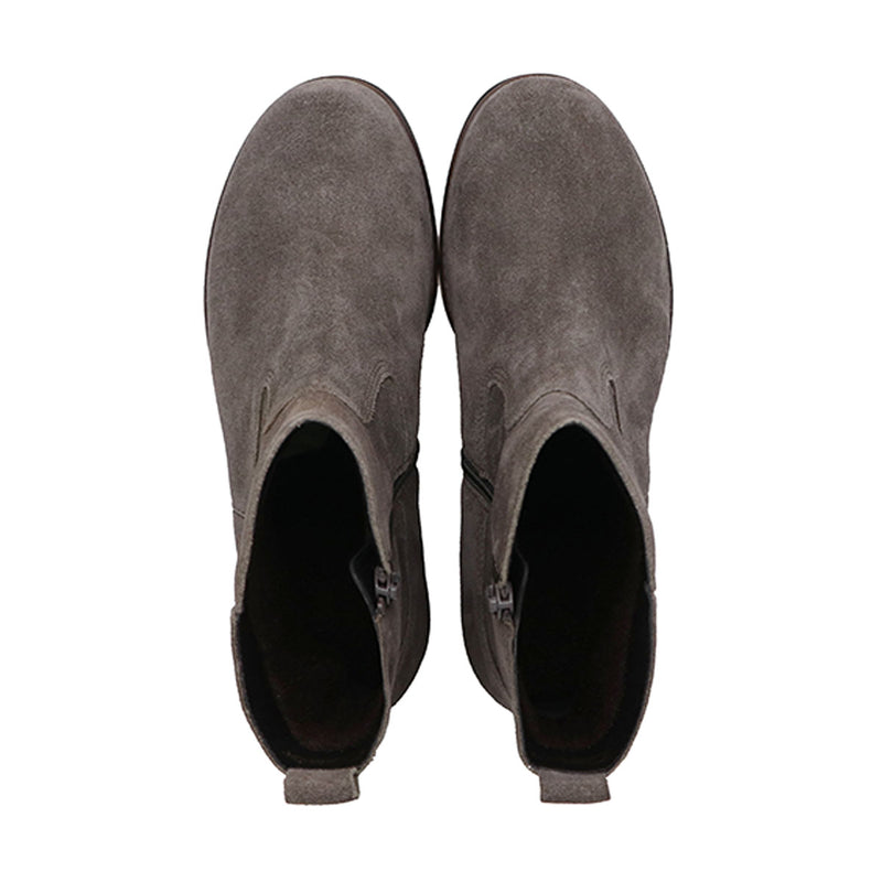 GRETA Taupe Grey Soft Walking Leather Boots
