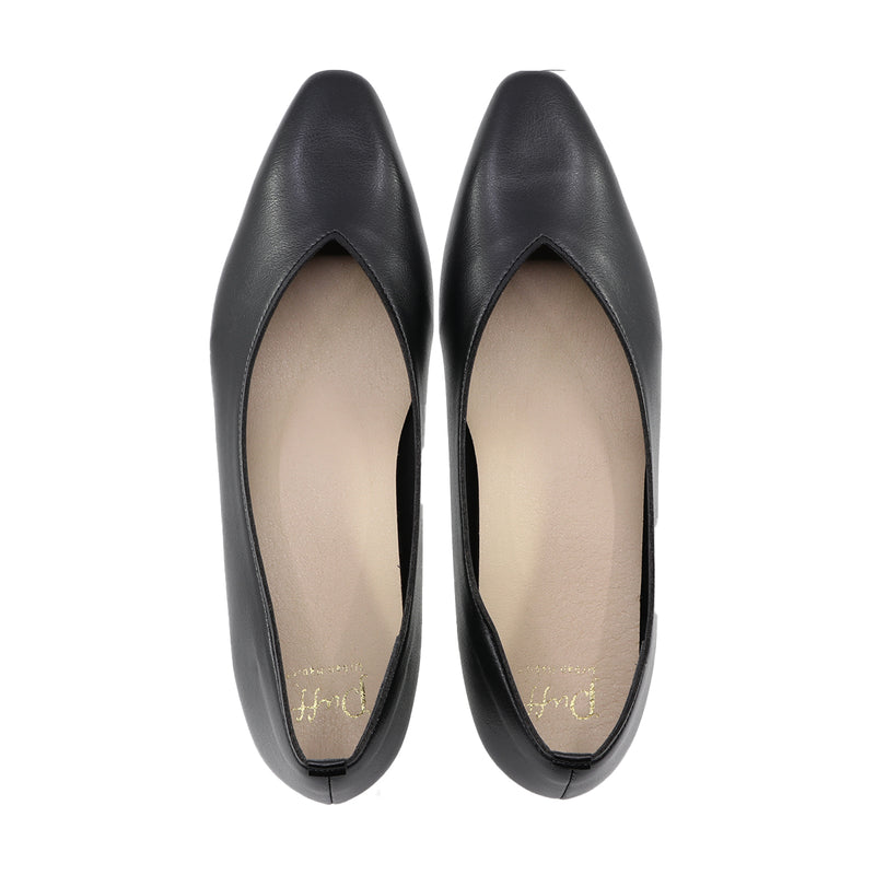 Haruna Black Hidden Heels Rain Pumps