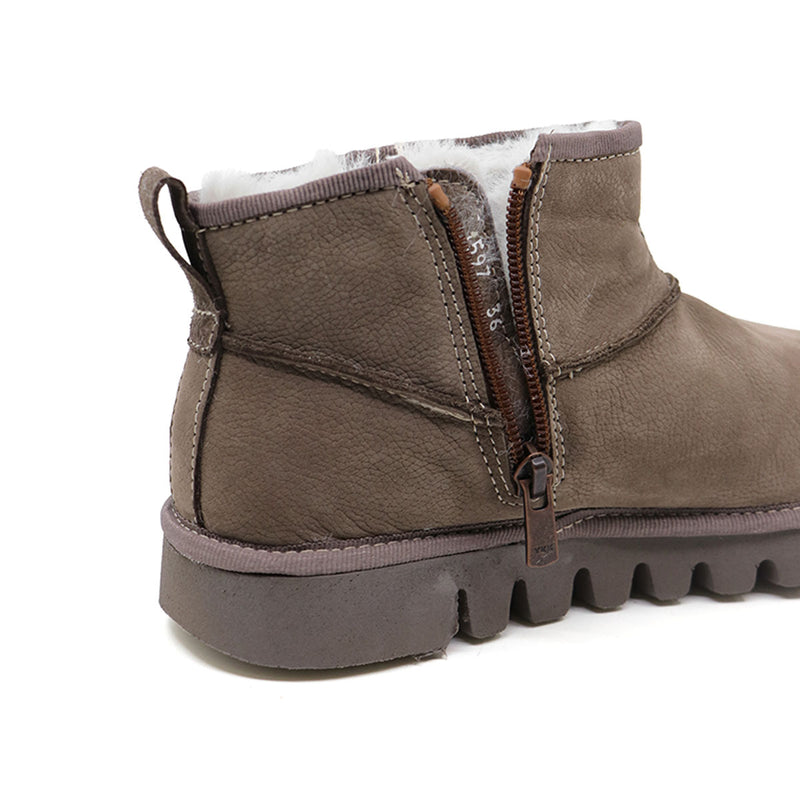HIELA Taupe Soft Warm Leather Boots