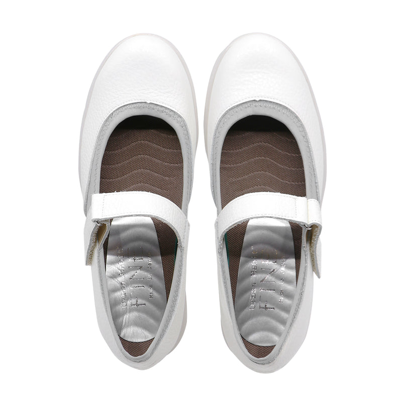 Himari White Soft Walking Sneaker Strap Flats