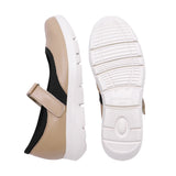 Himari Moca Beige Soft Walking Sneaker Strap Flats