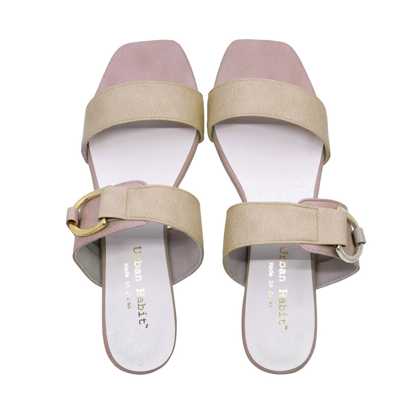 Itto Pink Beige Combi Soft Heel Sandals