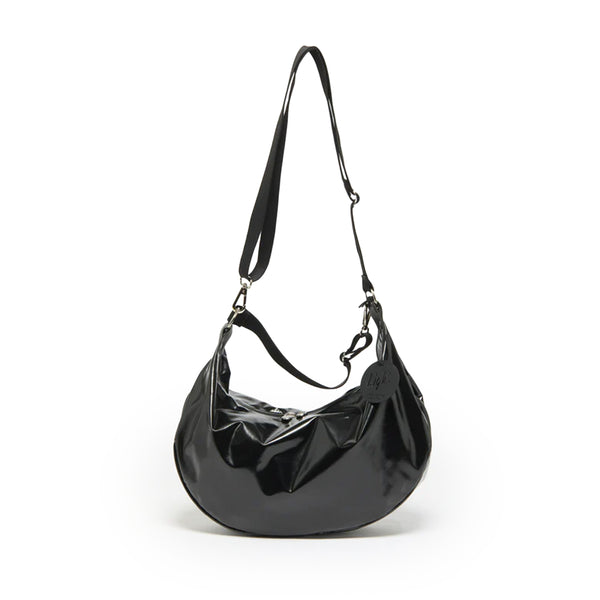 CHARLIE 2 WAYS EXTRA LIGHT HALF-MOON BAG Black