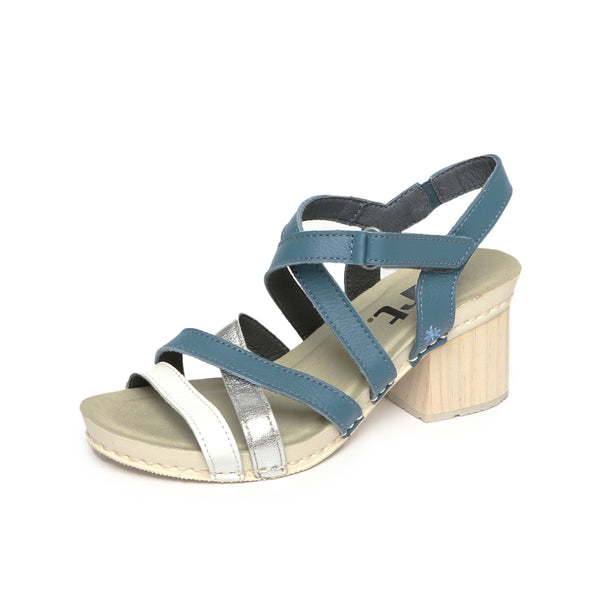 Judith White-Blue Extra Flex Sandals