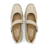 KAKO Sand Beige Ultra Light Leather Strap Flats