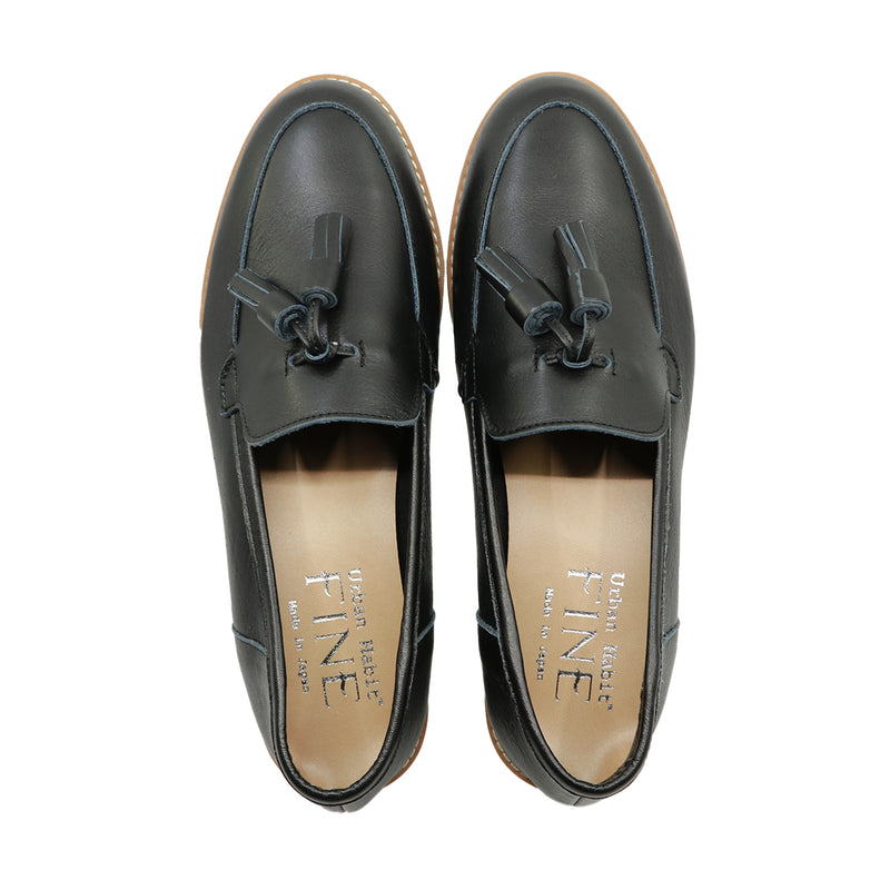 Kinu Black  Extra Soft Tassle Loafers