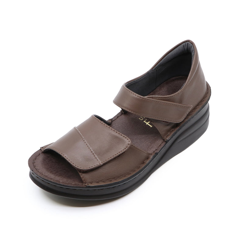 KISA Grey Brown Real Support Sandals