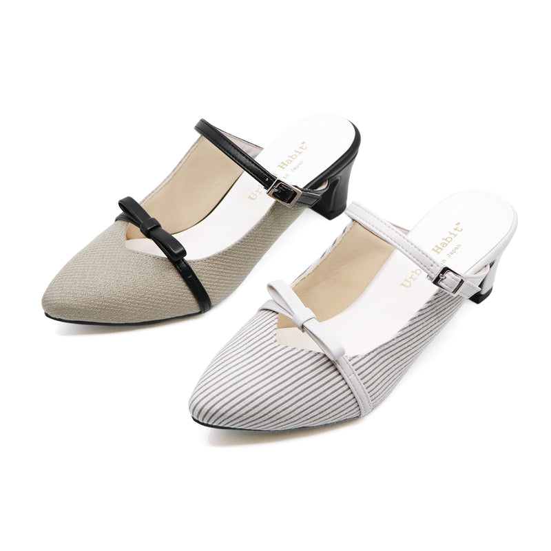 KOMI Ivory Stripe Soft Mules
