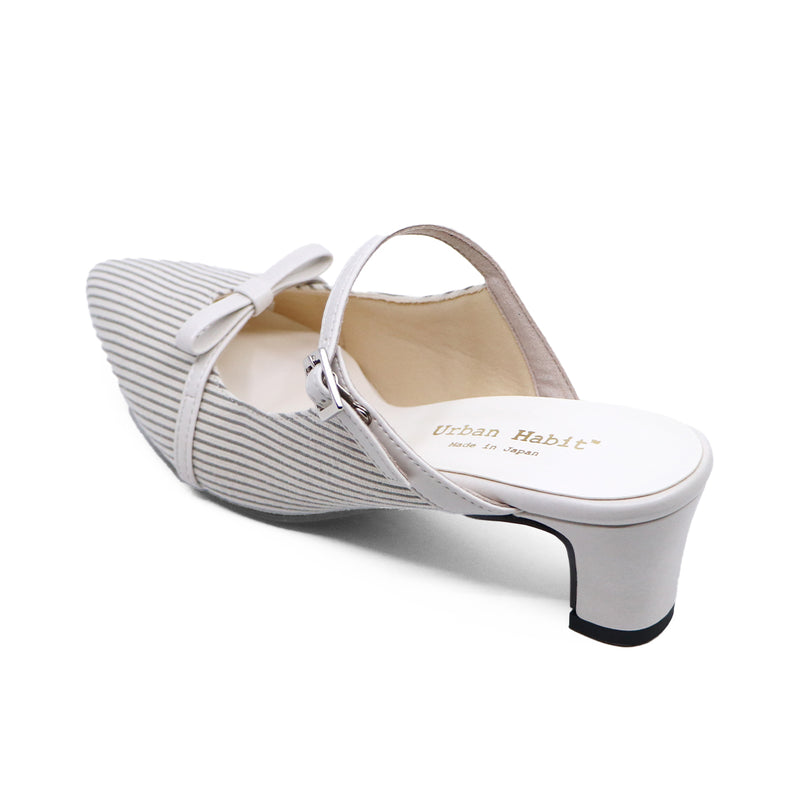 KOMI Ivory Stripe Soft Mules