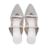 KOMI Ivory Stripe Soft Mules