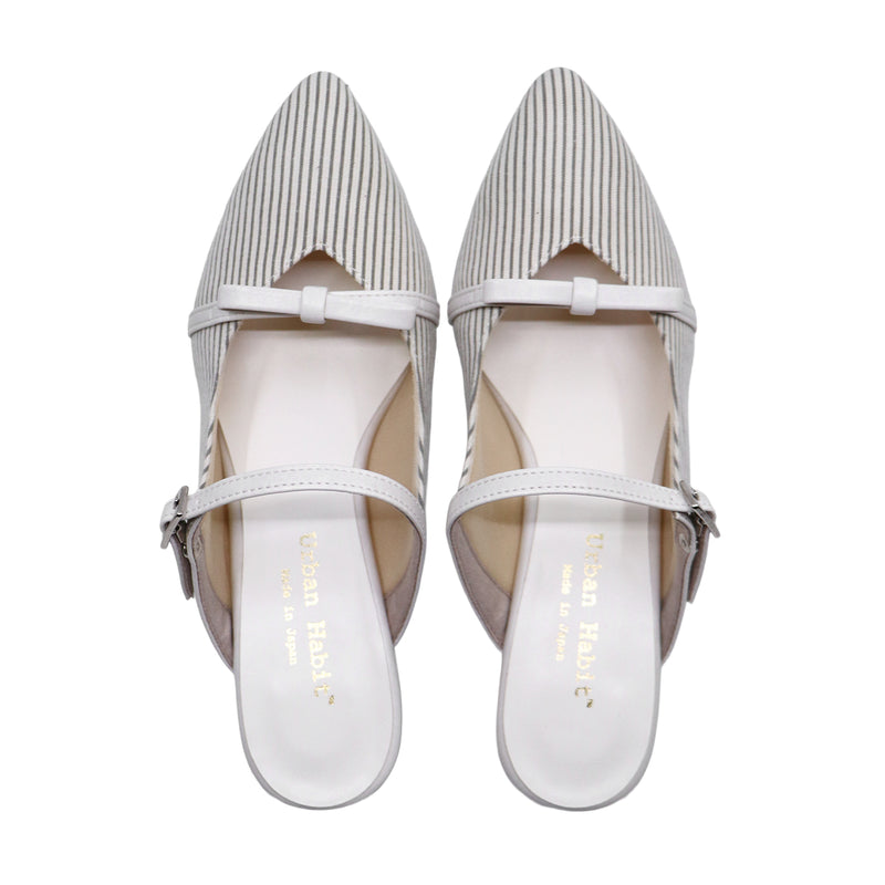 KOMI Ivory Stripe Soft Mules