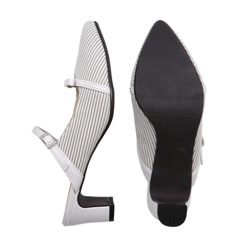 KOMI Ivory Stripe Soft Mules