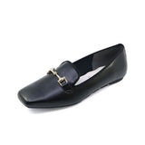 KOSAME Black Driving Sole Rain Loafers