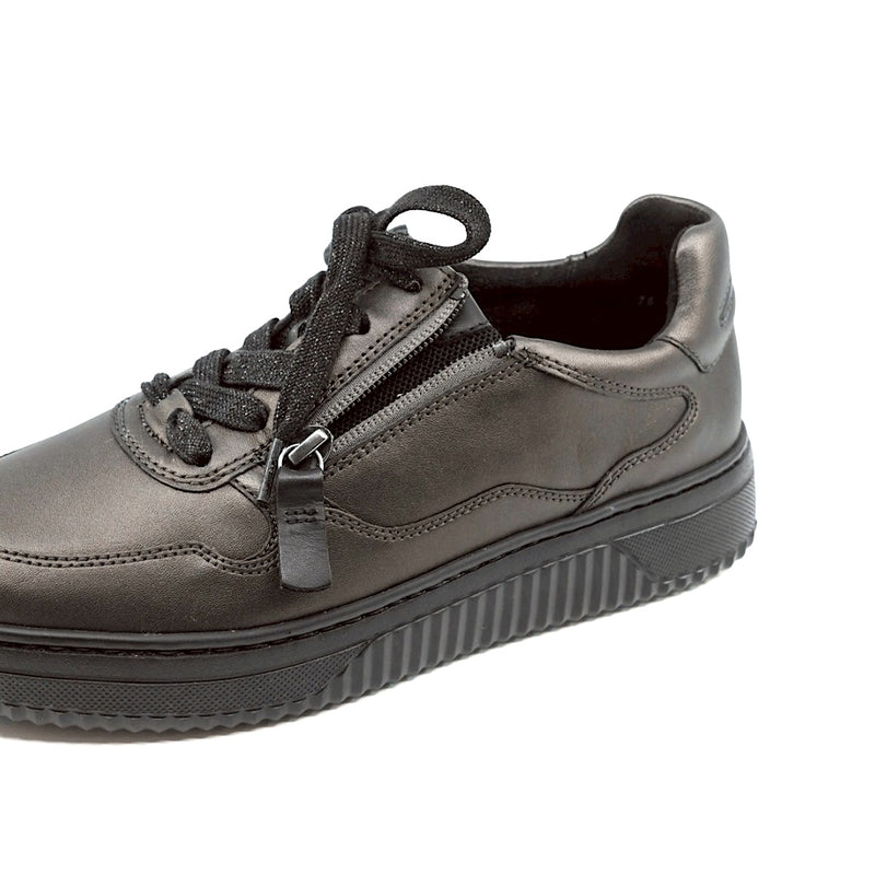 LISE Black Soft Walking Leather Sneakers