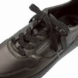 LISE Black Soft Walking Leather Sneakers
