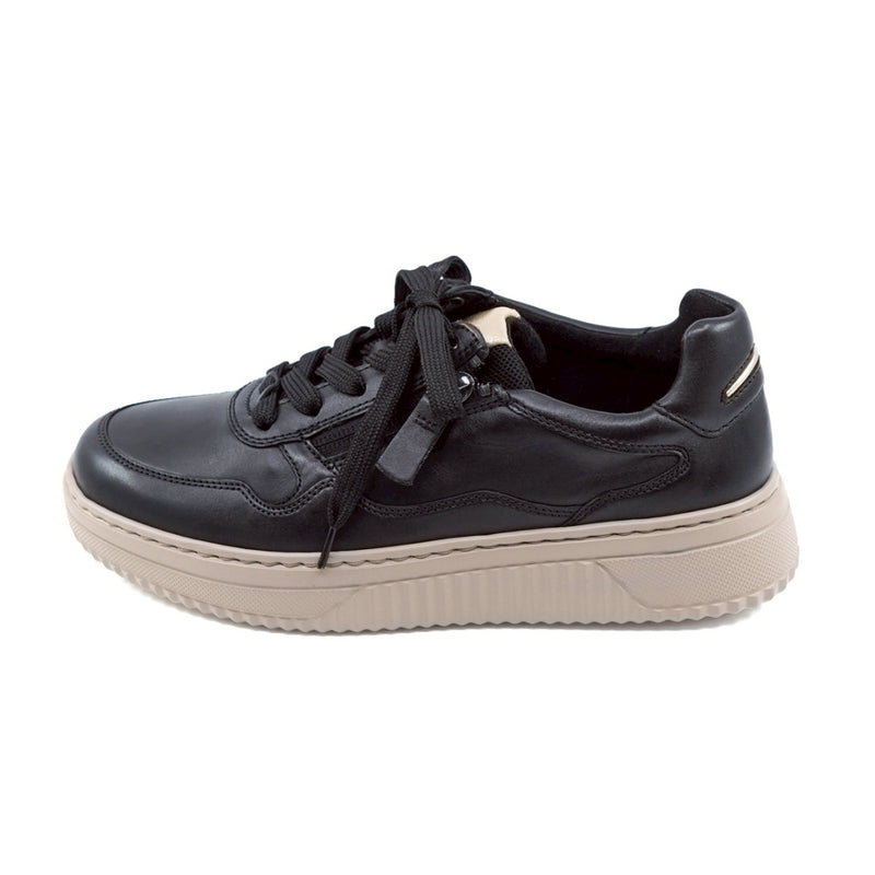 LISE Black Soft Walking Leather Sneakers