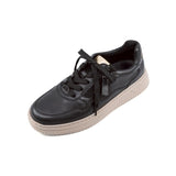 LISE Black Soft Walking Leather Sneakers