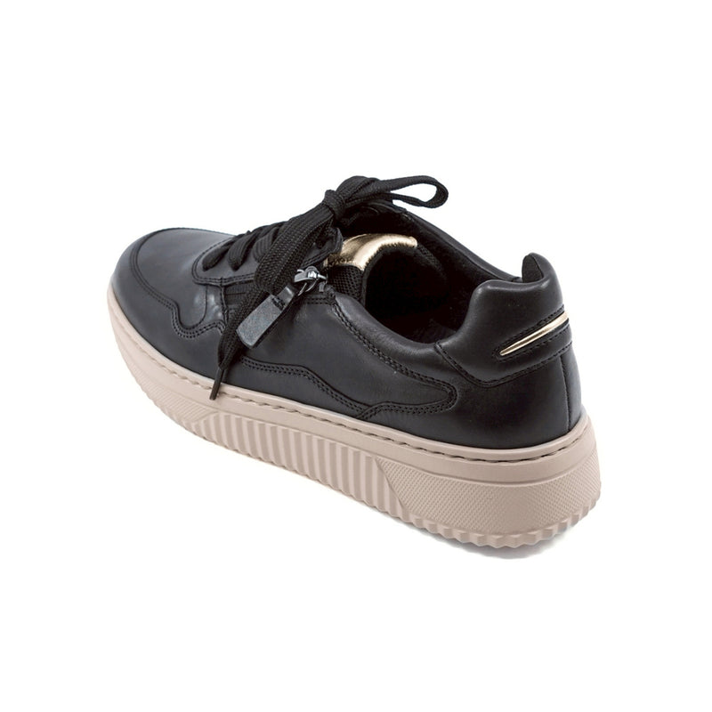 LISE Black Soft Walking Leather Sneakers