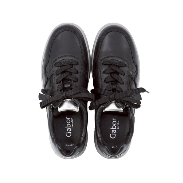 Lise Black Soft Walking Leather Sneakers