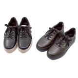 LISE Black Soft Walking Leather Sneakers