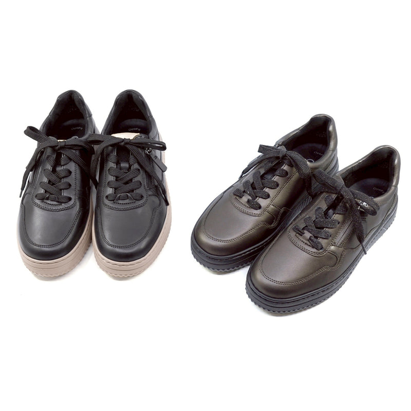 LISE Black Soft Walking Leather Sneakers
