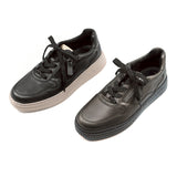 LISE Black Soft Walking Leather Sneakers