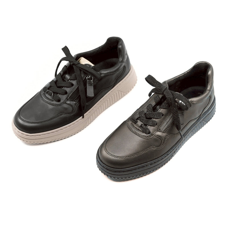 LISE Black Soft Walking Leather Sneakers