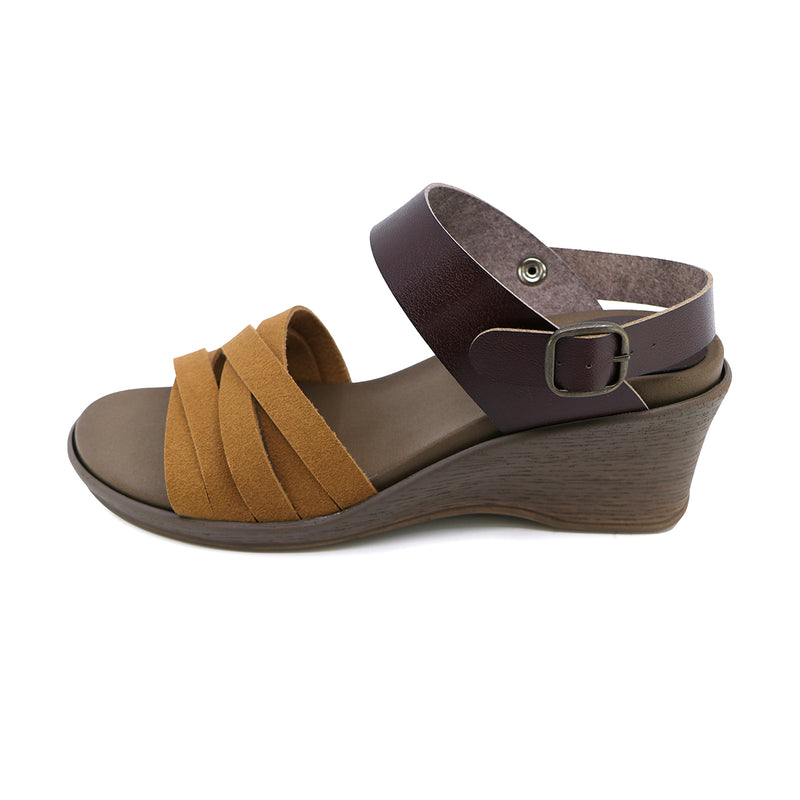 Loren2 Camel 2 Ways Soft Wedge Sandals