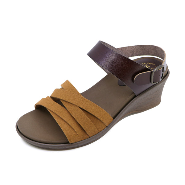 Loren2 Camel 2 Ways Soft Wedge Sandals