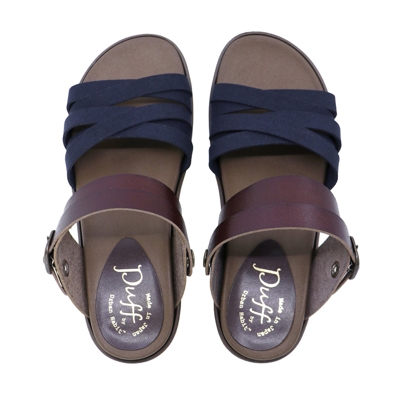 Loren2 Navy 2 Ways Soft Wedge Sandals
