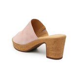 Lara Rose Pink Soft Walking Heel Sandals