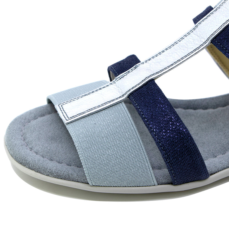 MII Silver Blue Combi Soft Walking Sandals