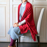 Mino Red Multi Way Wool Mix Poncho