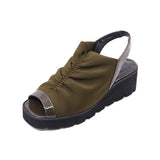 MOYU Khaki Bunion Fit Stretch Sandals