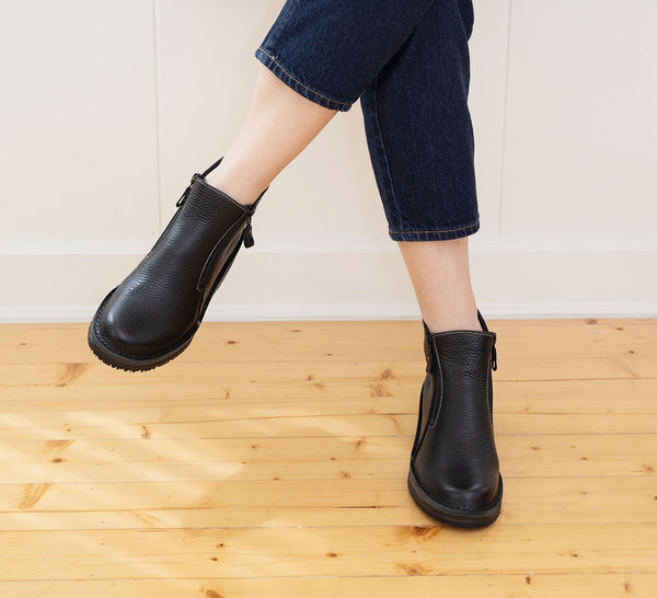 NAWA Shrink Black Anti-Slip Wide Fit Short Boots