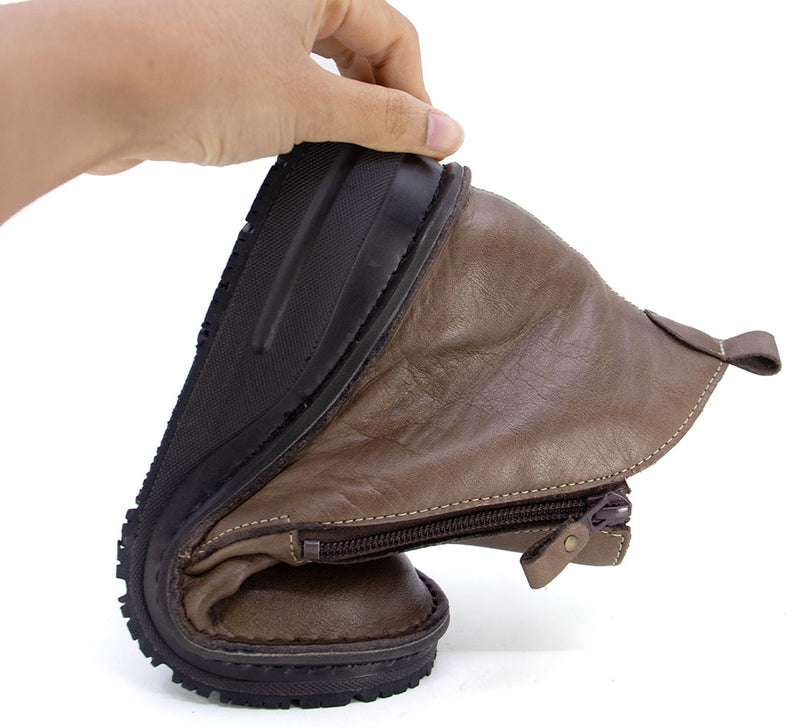 NAWA Shrink Choco Anti-Slip Wide Fit Short Boots
