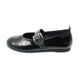 NELLA Black Soft Walking Strap Flats