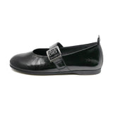 NELLA Black Soft Walking Strap Flats
