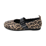 NELLA Leopard Soft Walking Strap Flats