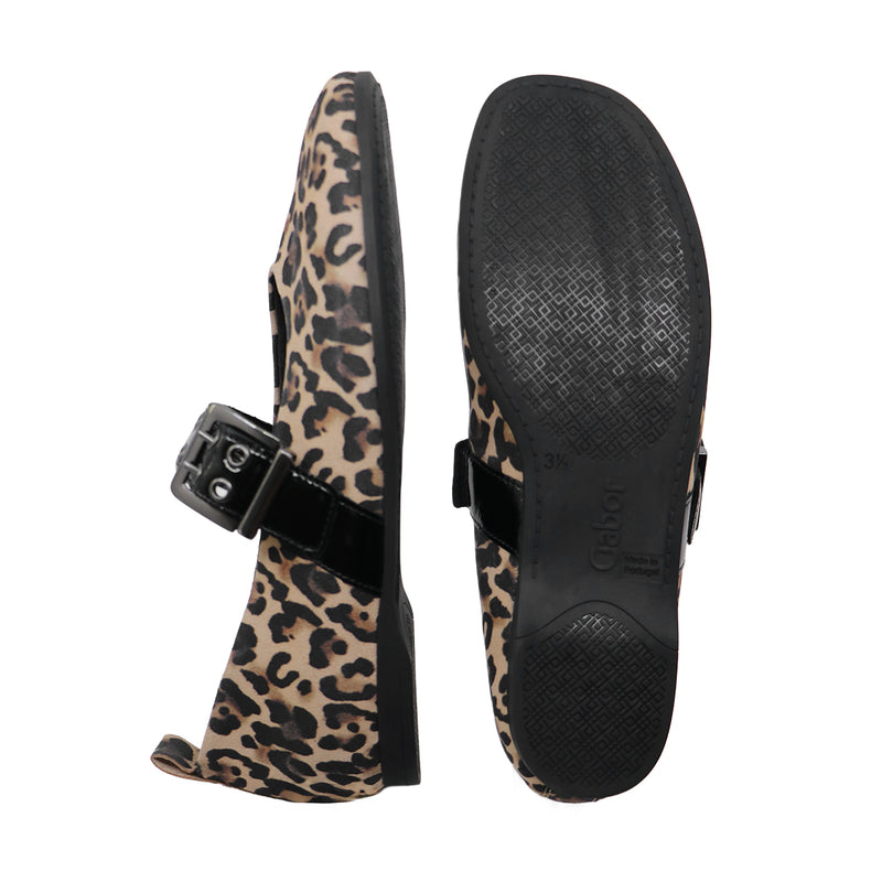 NELLA Leopard Soft Walking Strap Flats