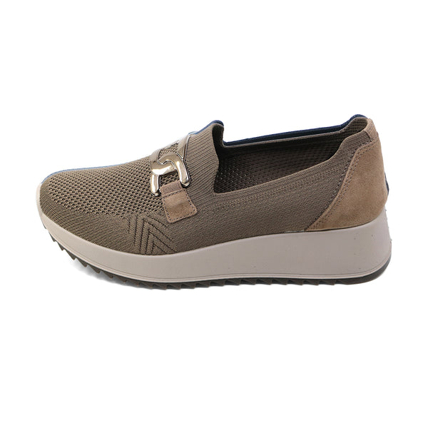 AURIE  Taupe WIDE FIT STRETCH SLIP-ONS