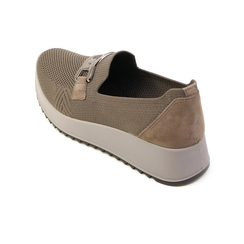 AURIE Taupe Wide Fit Stretch Slip-Ons