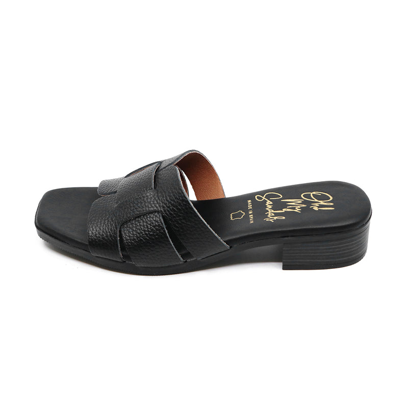 Ola All Black Soft Sandals
