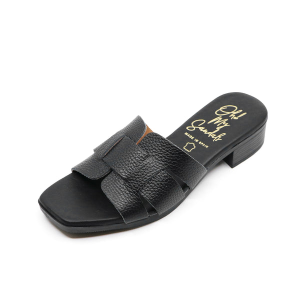 Ola All Black Soft Sandals