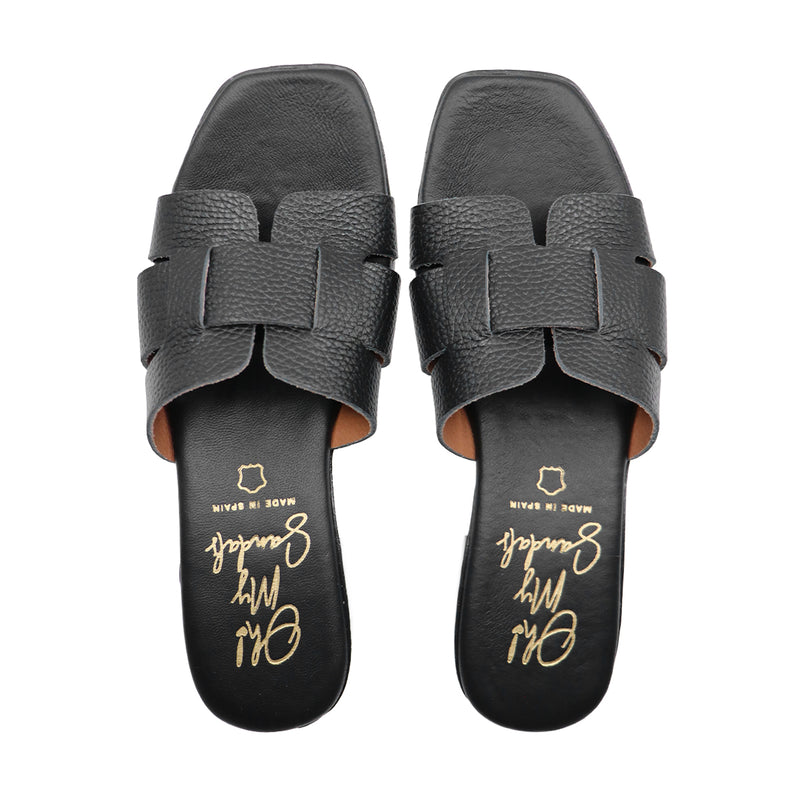 Ola All Black Soft Sandals