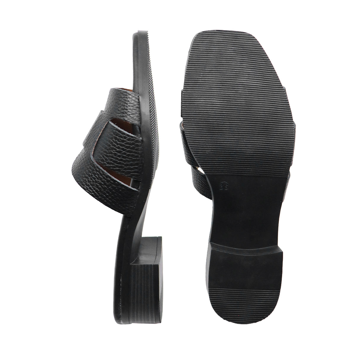 Ola All Black Soft Sandals