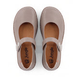 PASS BUTTON Latte Strap Flats