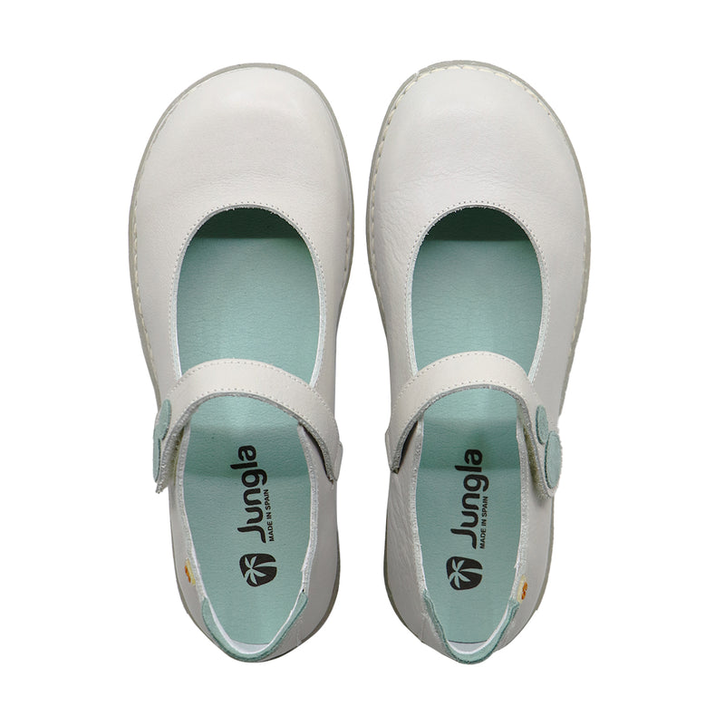 PASS BUTTON Off White STRAP FLATS